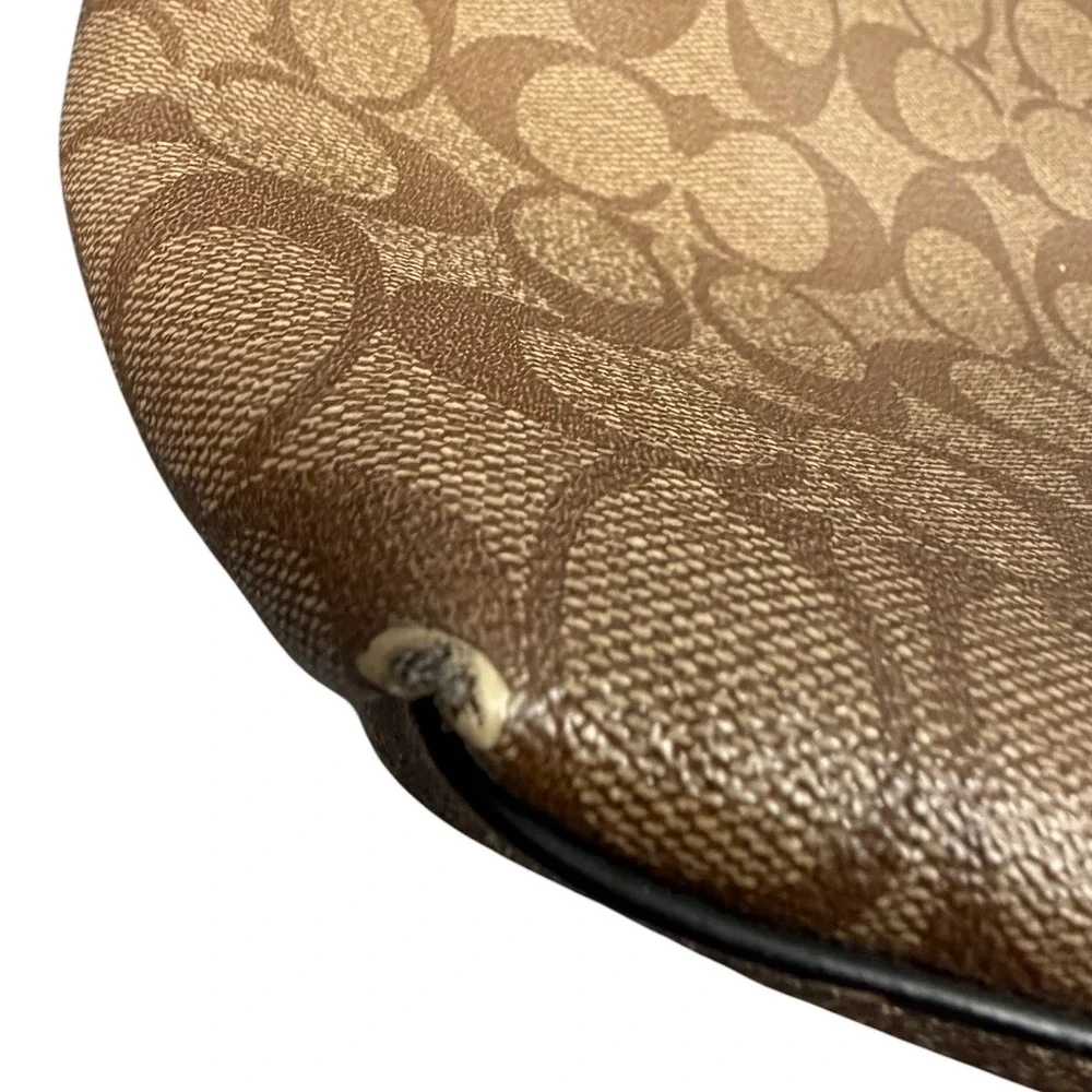 Coach Varsity City Tote F38405 Striped Monogram Leather
